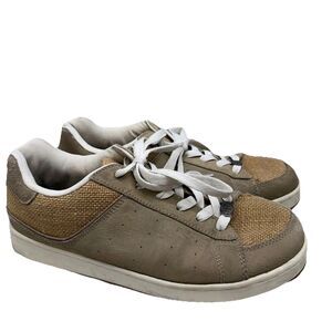 Nike Mens Shoes Sneakers Size 11.5 Tan Leather Canvas  Bitter Twisted Logo